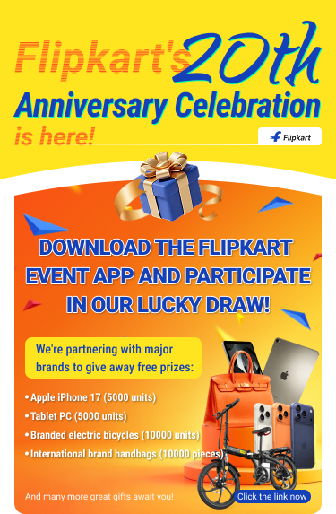 Event Header Image: Anniversary theme, and details on gifts and prizes.